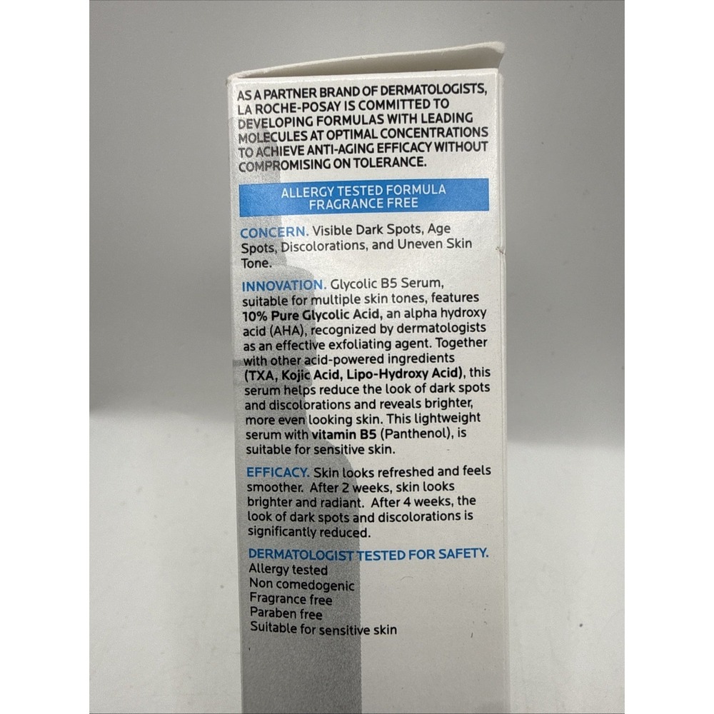 La Roche-Posay Uneven Skin Glycolic B5 Serum Brightening 1oz EXP4/2027+ B99-93 - Picture 3 of 5